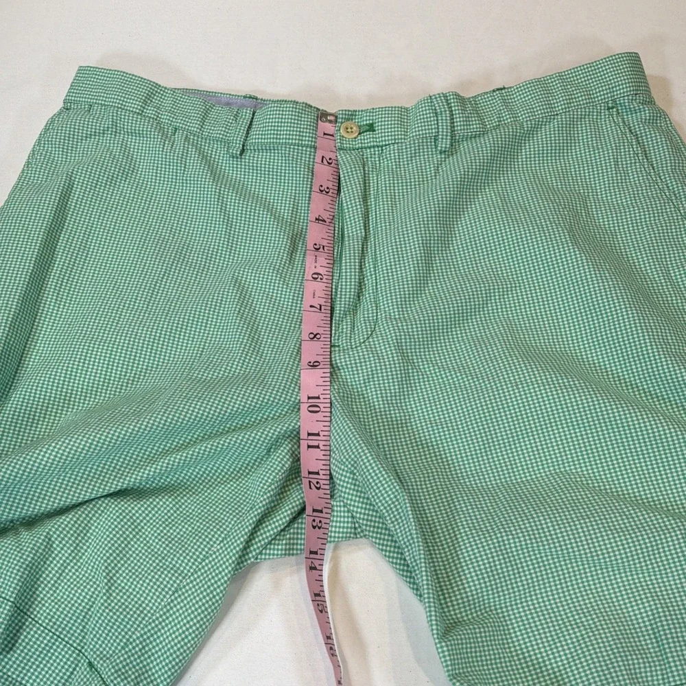 Polo Ralph Lauren Golf Shorts Mens 36 Green Gingham Check Cotton Preppy 10
